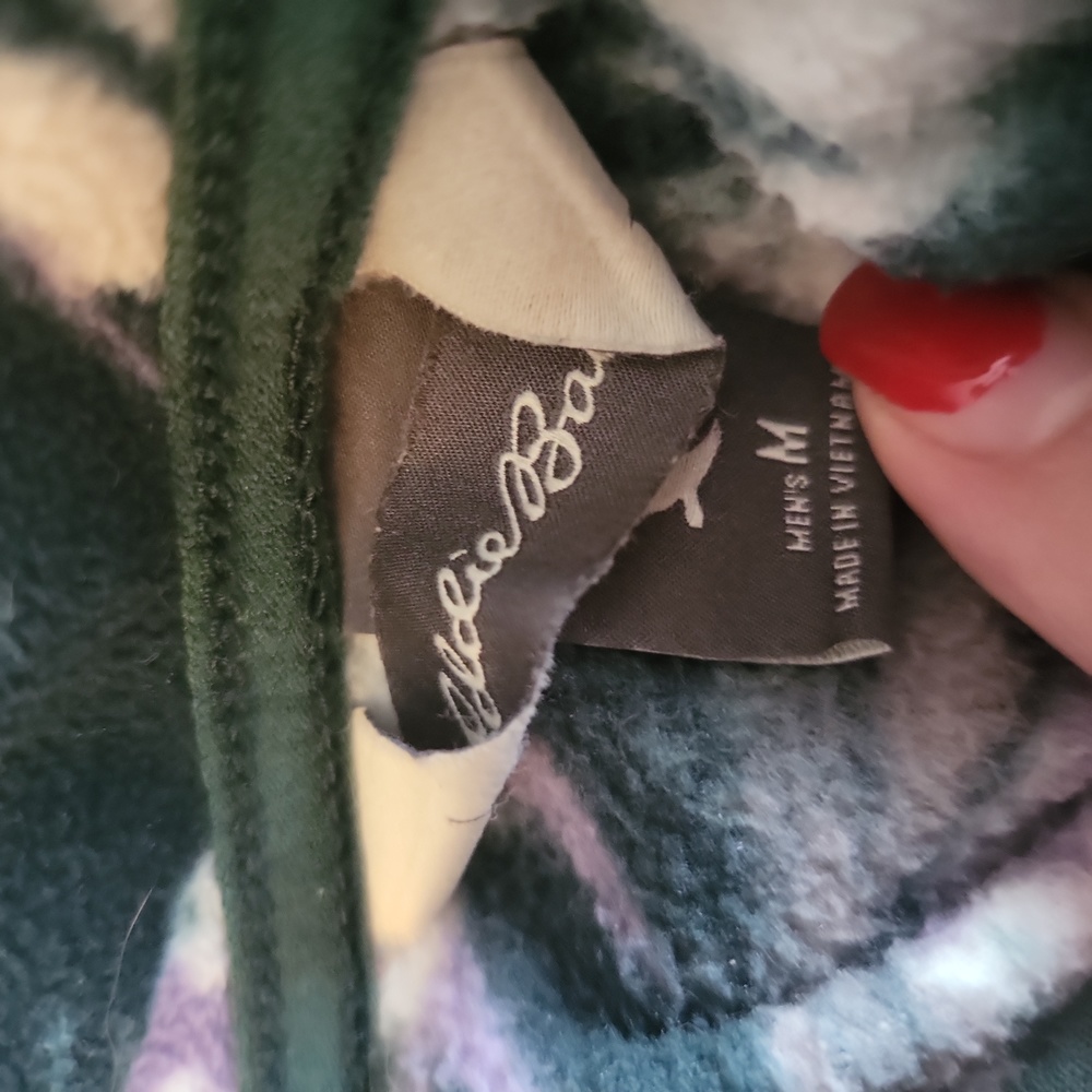 Eddie Bauer Fleece 1/4 Snap Mountain Print Pull-Over Sz M - Picture 5 of 6